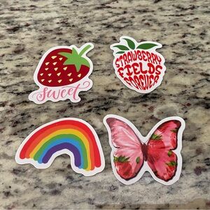Strawberry stickers 2" vinyl waterproof travel laptop scrapbooking water bottle